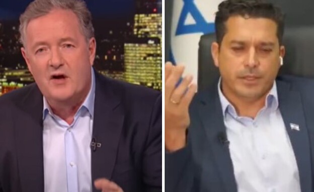 הריאיון המתוח של עמיחי שיקלי אצל פירס מורגן (צילום: Piers Morgan Uncensored צילום מסך)