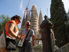 גל חום אירופה ברצלונה (צילום: MANAURE QUINTERO , getty images)