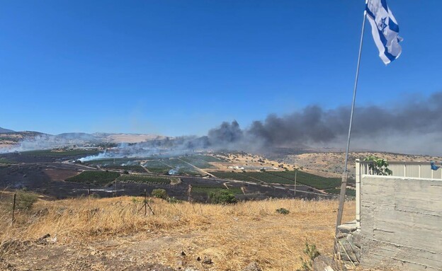 שרפה בחוקוק (צילום: כבאות והצלה לישראל)