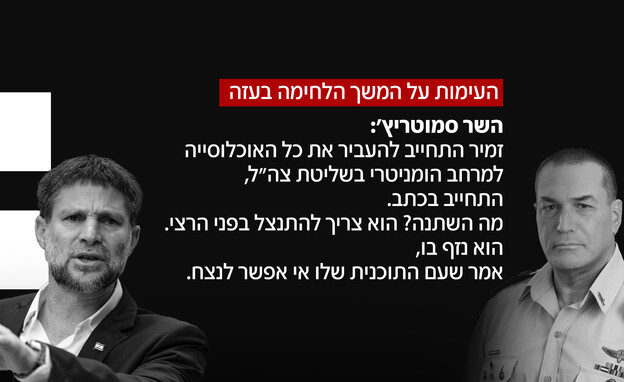 העימות על המשך הלחימה בעזה (צילום: חדשות 12)