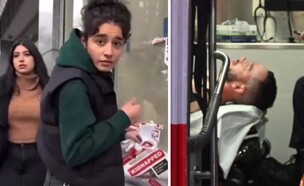 דאנה ברקת והשוטר (צילום: רשתות חברתיות לפי סעיף 27 א')