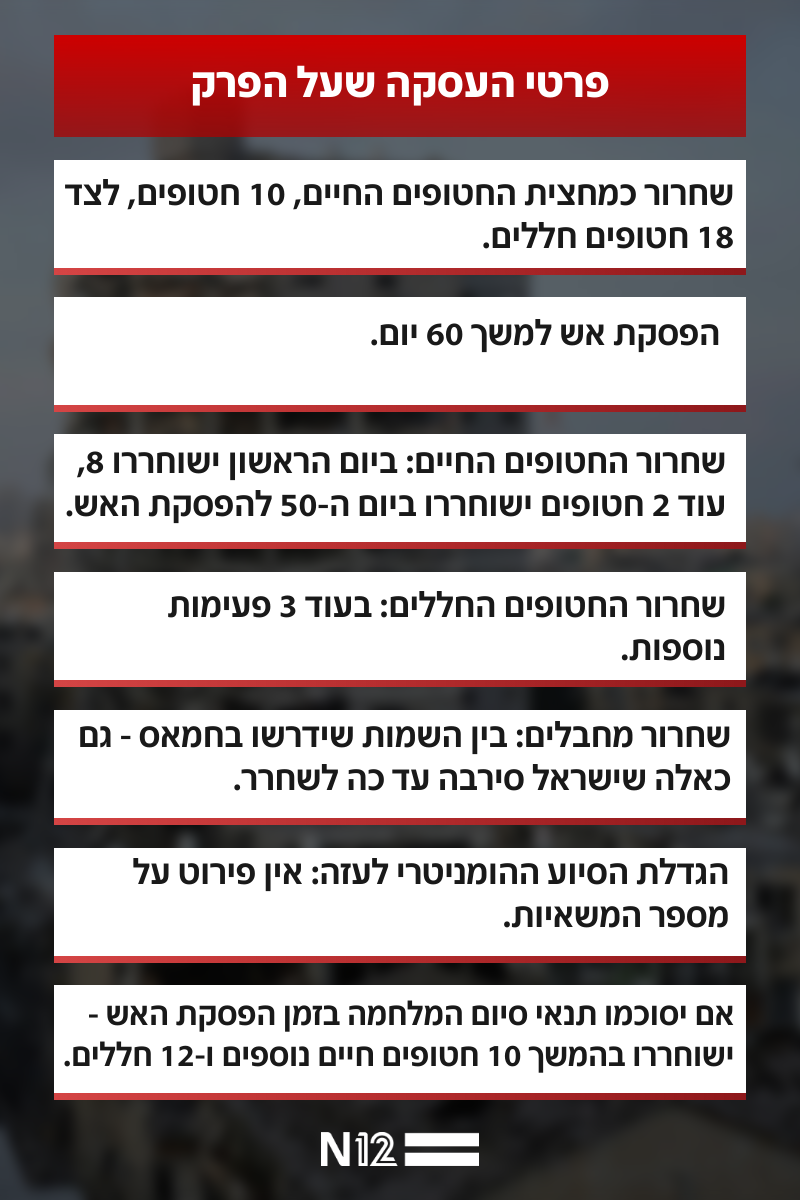 פרטי העסקה שעל הפרק (צילום: חדשות 12)