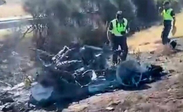 רכב הלמבורגיני של דיוגו ז'וטה לאחר התאונה (צילום: לפי סעיף 27 א')