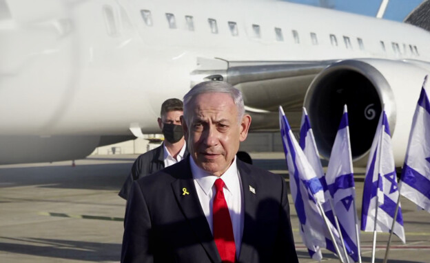 ראש הממשלה בנימין נתניהו ממריא לוושינגטון (צילום: N12)