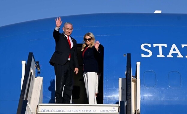 ראש הממשלה בנימין נתניהו ממריא לוושינגטון (צילום: אבי אוחיון / לע