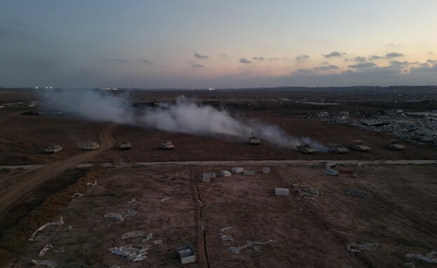 צוות הקרב של חטיבת גבעתי בכיתור בבית חאנון (צילום: דובר צה