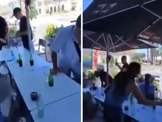 ישראלים גורשו ממסעדה (צילום: צילום מסך)