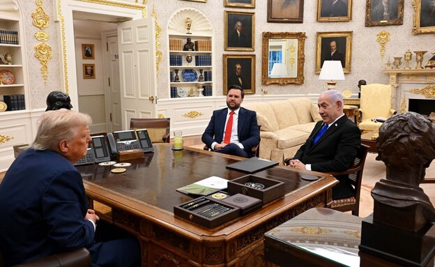 הפגישה השנייה של ביבי וטראמפ בבית הלבן (צילום: אבי אוחיון, לע