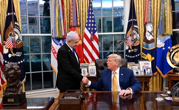 הפגישה השנייה של ביבי וטראמפ בבית הלבן (צילום: אבי אוחיון, לע"מ)