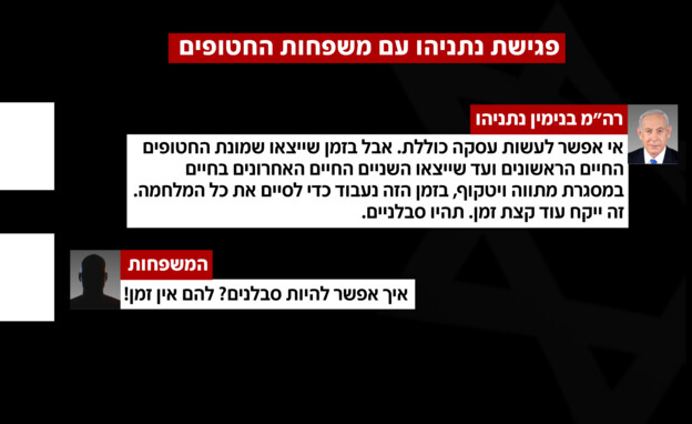 פגישת נתניהו עם משפחות החטופים