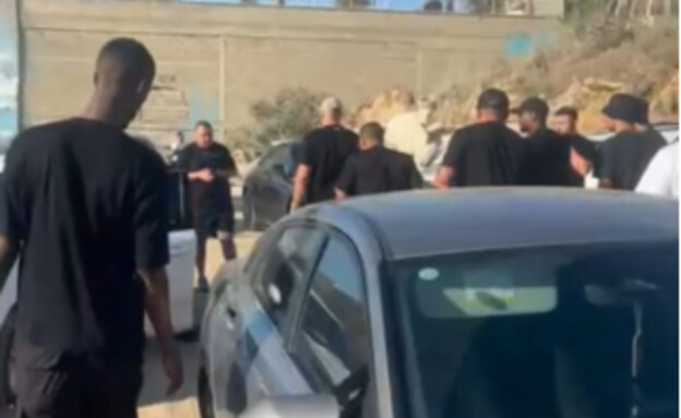 שיירת העבריינים באשקלון (צילום: ללא)