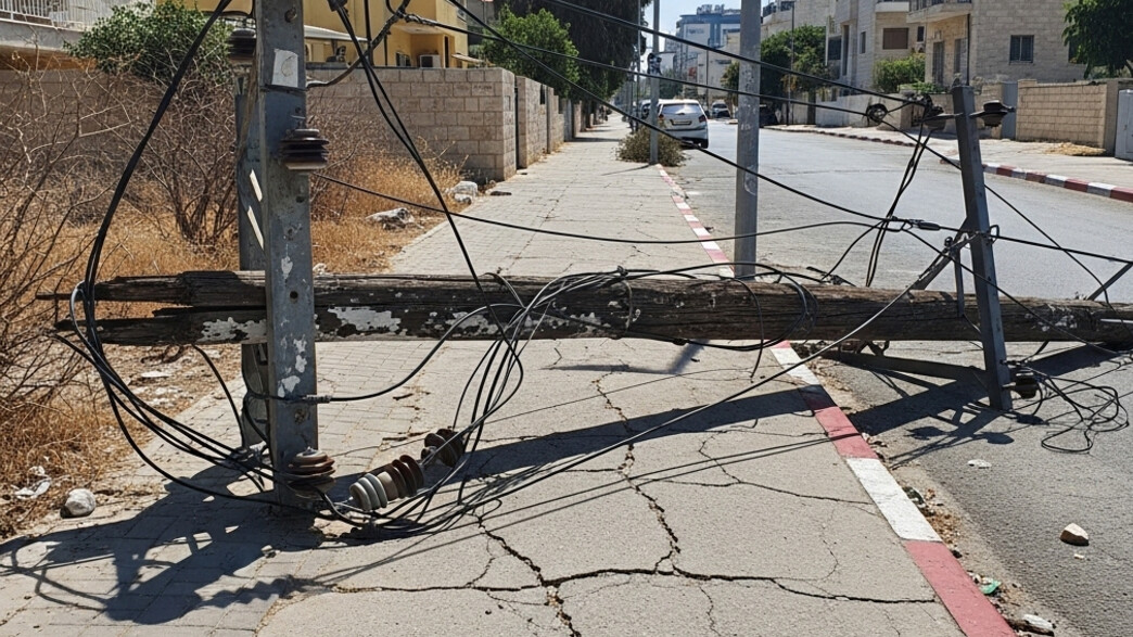 עמוד חשמל על מדרכה, אילוסטרציה עמוד חשמל על מדרכה, אילוסטרציה