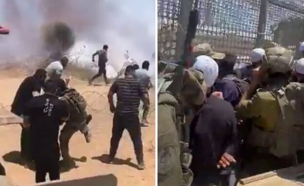 העימותים בגבול (צילום: מתוך תיעוד שעלה ברשתות החברתיות, שימוש לפי סעיף 27א' לחוק זכויות יוצרים)