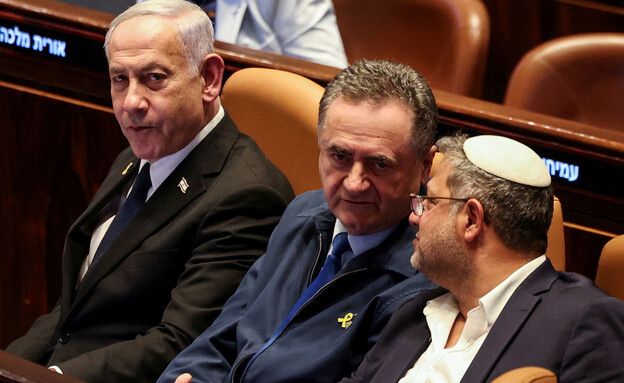 איתמר בן גביר, ישראל כ"ץ, בנימין נתניהו (צילום: reuters)