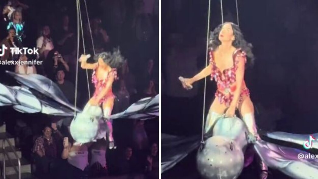 קייטי פרי כמעט נופלת