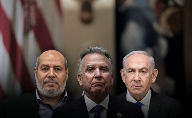 בנימין נתניהו, סטיב וויטקוף, ח'ליל אל-חיה (צילום: AP, רויטרס)