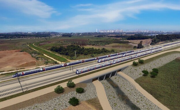 רכבת מהירה מסילות החוף (הדמיה: רכבת ישראל)