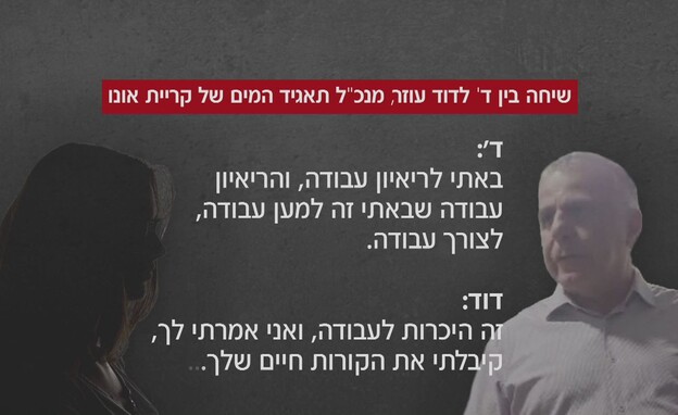 ד' המתלוננת נגד דוד עוזר, מנכ"ל תאגיד המים