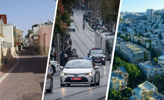 שכונת הדר בחיפה, ירושלים, שכונת התקווה בתל אביב (צילום: shutterstock, נתי שוחט פלאש 90, ויקיפדיה)