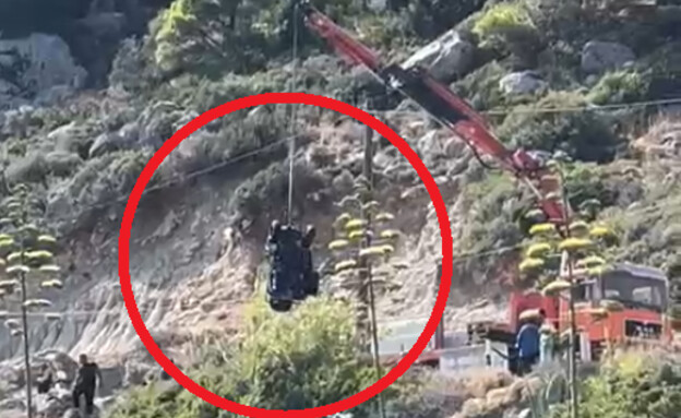 התרסקו עם הטרקטורון ברודוס (צילום: צילום מסך)