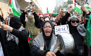  מחאה פרו-פלסטינית  (צילום: reuters)