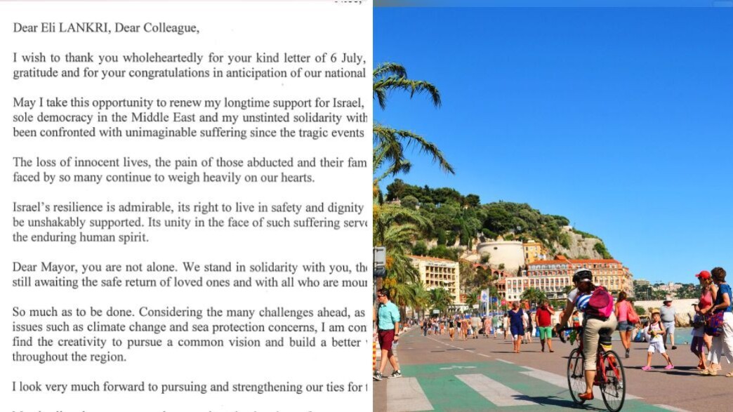 המכתב מראש עיריית ניס המכתב מראש עיריית ניס