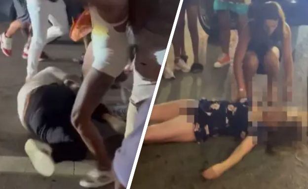 קטטה המונית בסינסינטי (צילום: מתוך הרשתות החברתיות לפי סעיף 27א׳ לחוק זכויות יוצרים)