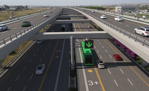הדמייה של קומה שנייה בכביש 6 (הדמיה: נתיבי ישראל‎)