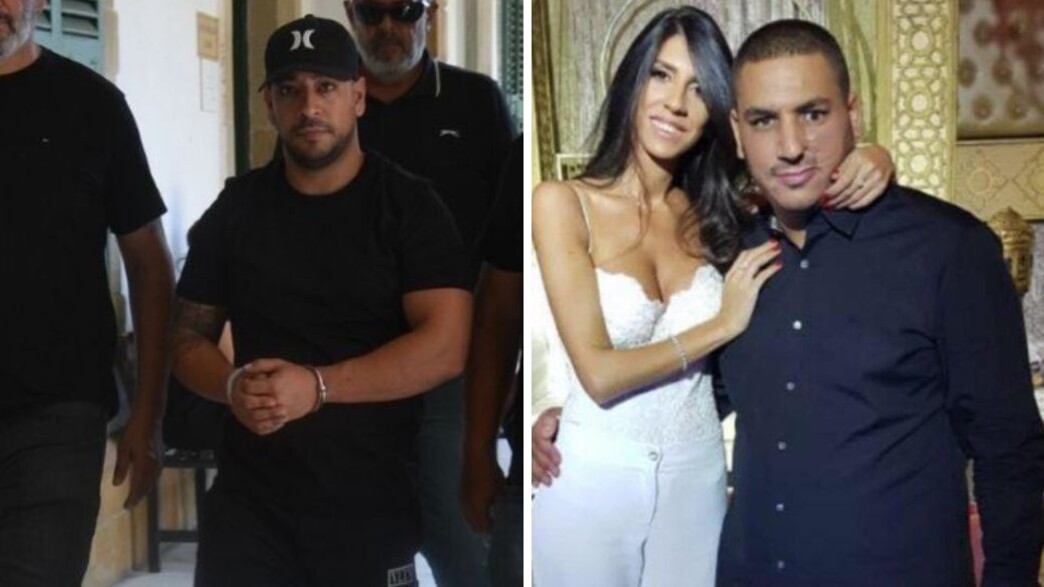 אלמוג פרץ ז"ל עם בעלה שאול, דניאל זרוג לאחר שנעצר