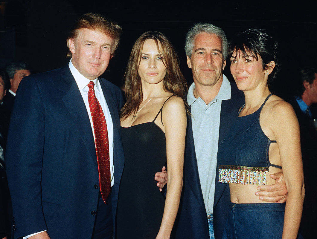 דונלד טראמפ וג'פרי אפשטיין (צילום: Davidoff Studios, getty images)