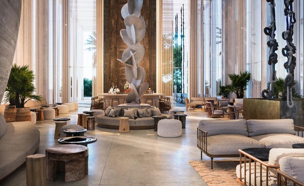 הדמיה של לובי ריזורט איסלה בראון 42 אילת הדמיה של לובי ריזורט איסלה בראון 42 אילת