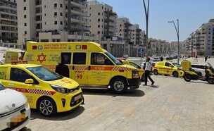 תינוקת במצב קשה לאחר שנחנקה מאוכל בבית שמש (צילום: תיעוד מבצעי מד"א)