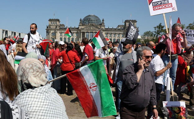 הפנה פרו פלסטינית ברלין, גרמניה (צילום: רויטרס)