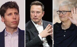 אילון מאסק, סם אלטמן וטים קוק (צילום: Sean Gallup/Getty Images/Frederic Legrand - COMEO/shutterstock/Kevin Dietsch/Getty Images)