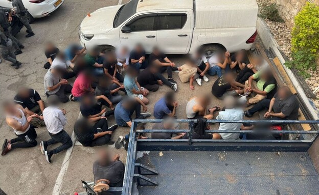 עזתים בלתי חוקיים שנתפסו בצפון הארץ (צילום: דוברות המשטרה)