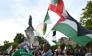הפגנה פרו פלסטינית פריז צרפת (צילום: BERTRAND GUAY , getty images)