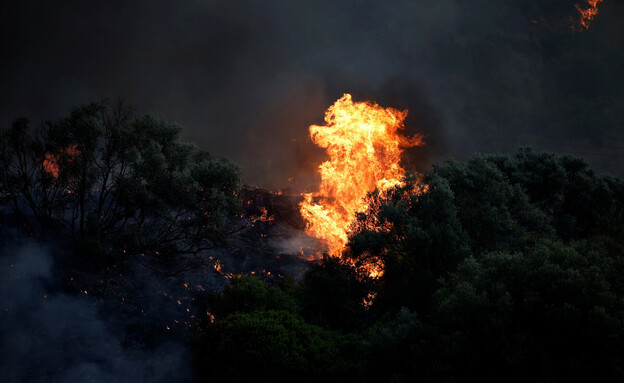 שרפות ביוון (צילום: Reuters)