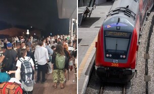 רכבת ישראל, הנוסעים שהורדו בנתניה (צילום: רשתות חברתיות לפי סעיף 27 א')