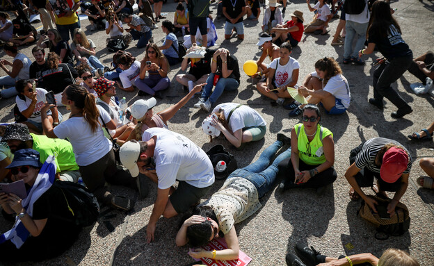 אזעקות במהלך עצרת בכיכר החטופים