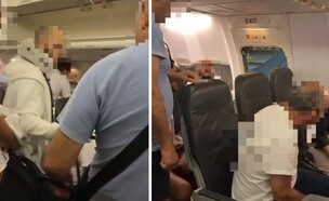 נוסע ניסה לפתוח את דלת המטוס (צילום: באדיבות המצלם)