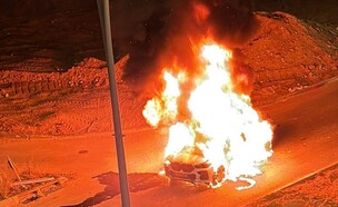 פיצוץ רכב באשקלון (צילום: רשתות חברתיות לפי סעיף 27א)