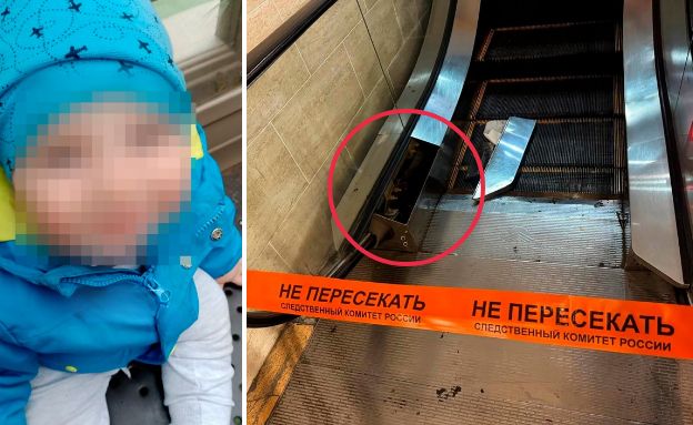 תאונת מדרגות נעות (צילום: מתוך הרשתות החברתיות לפי סעיף 27א׳ לחוק זכויות יוצרים)