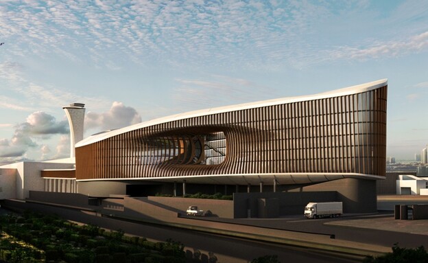 המלון שיוקם צמוד לנתב"ג (הדמיה: מן שנער אדריכלים)