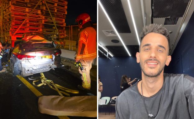 קאזם חליליה וזירת התאונה - 1  (צילום: איחוד הצלה)