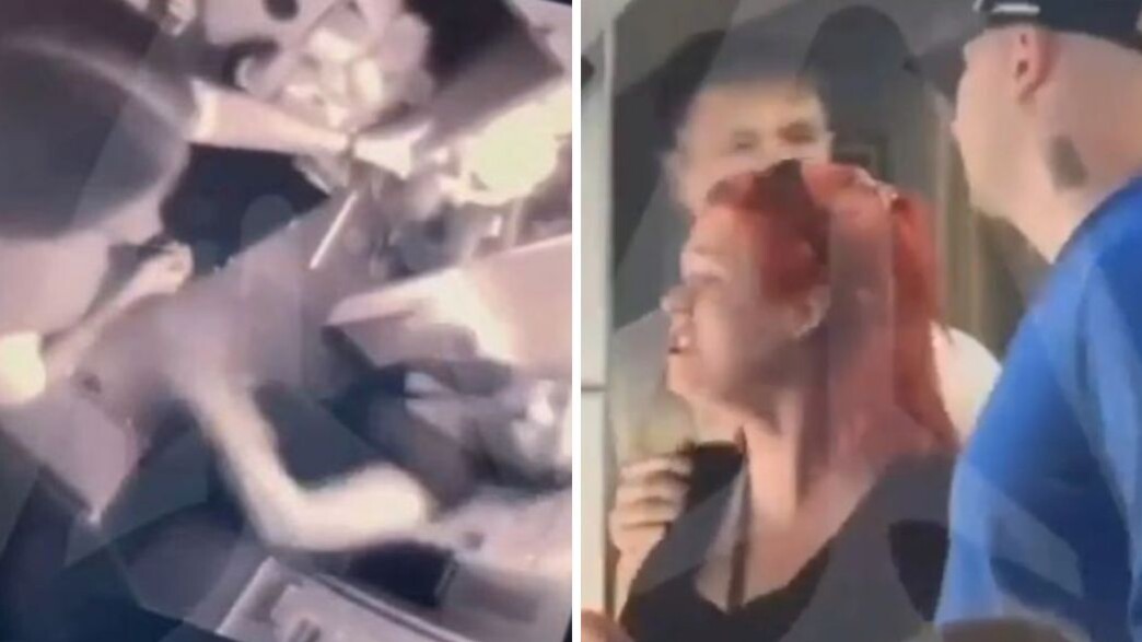 הנוסעת מכה את הדיילת