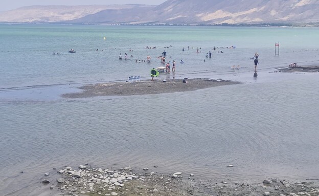 ירידת מפלס הכנרת  (צילום: איגוד ערים כינרת)