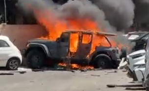 פיצוץ רכב ביפו (צילום: דוברות מד"א)