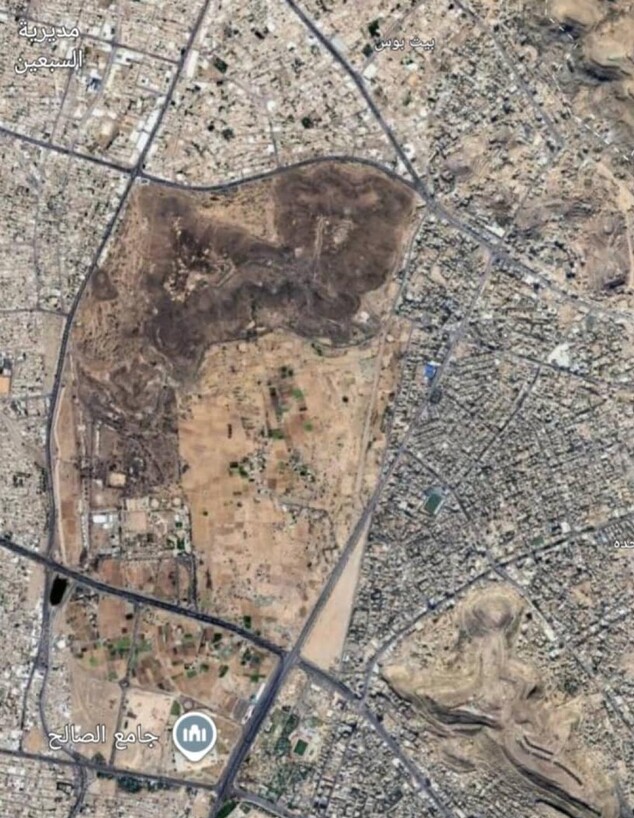 ההרס בשכונה המדינית בצנעא (צילום: googel map)