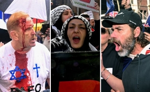 הפגנות מתנגשות באוסטרליה (צילום: getty images)