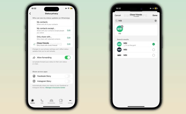 סטטוסים רק לחברים בוואטסאפ